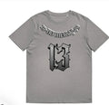 Men's black casual T-shirt with 3D digital printing design, round neck and short sleeves