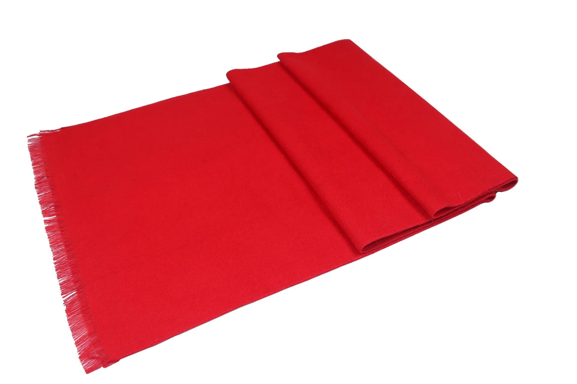 Men's double-sided red velvet tassel scarf 30x180cm plush warm winter accessory