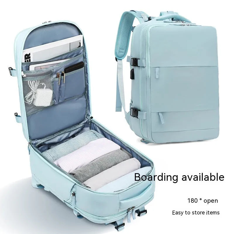 Large waterproof nylon mummy backpack shown in one of 32 available colours, suitable for travel and hiking.